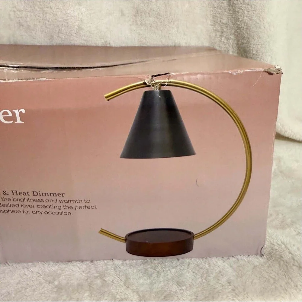 Sparoom Candle Lamp Warmer Moon Black Metal Wax Fragrance Melter Decor